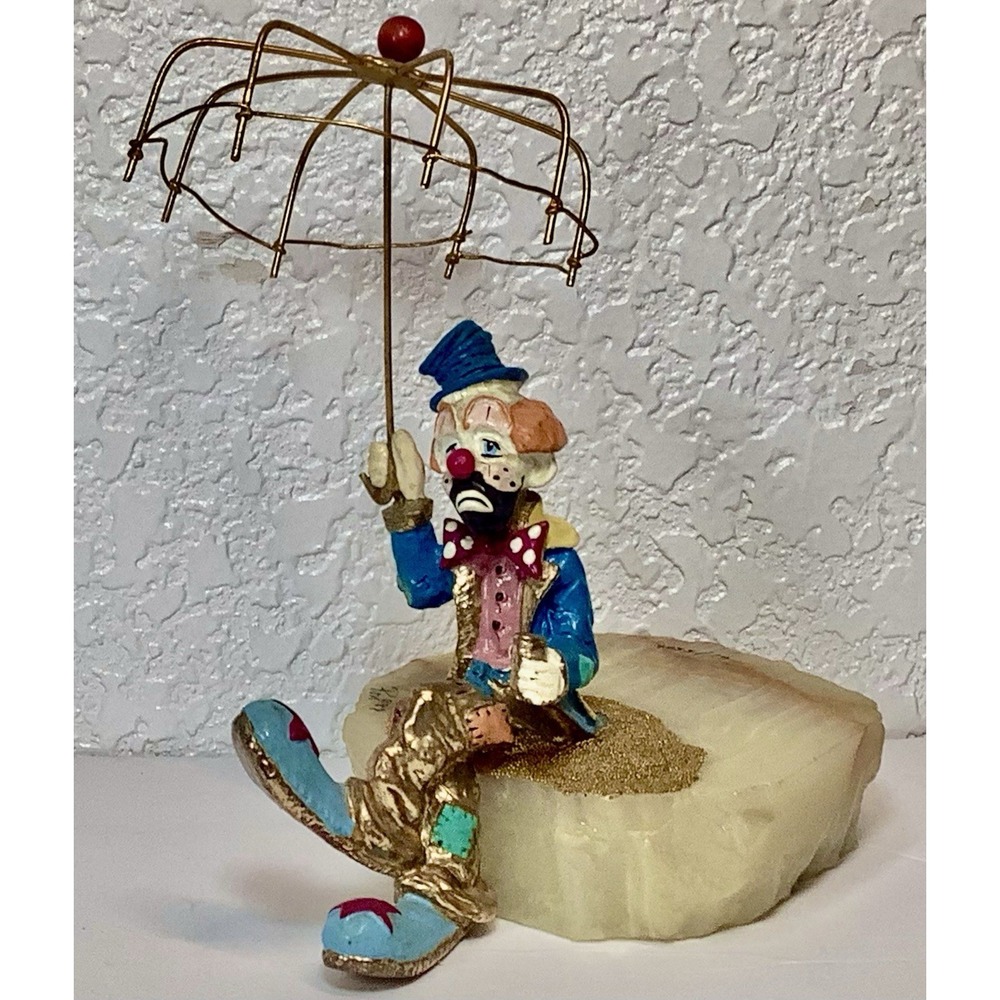 Ron Lee Clown Figure With Wired‎ Umbrella -Signed Dated '87-Limited #61/5500 VTG